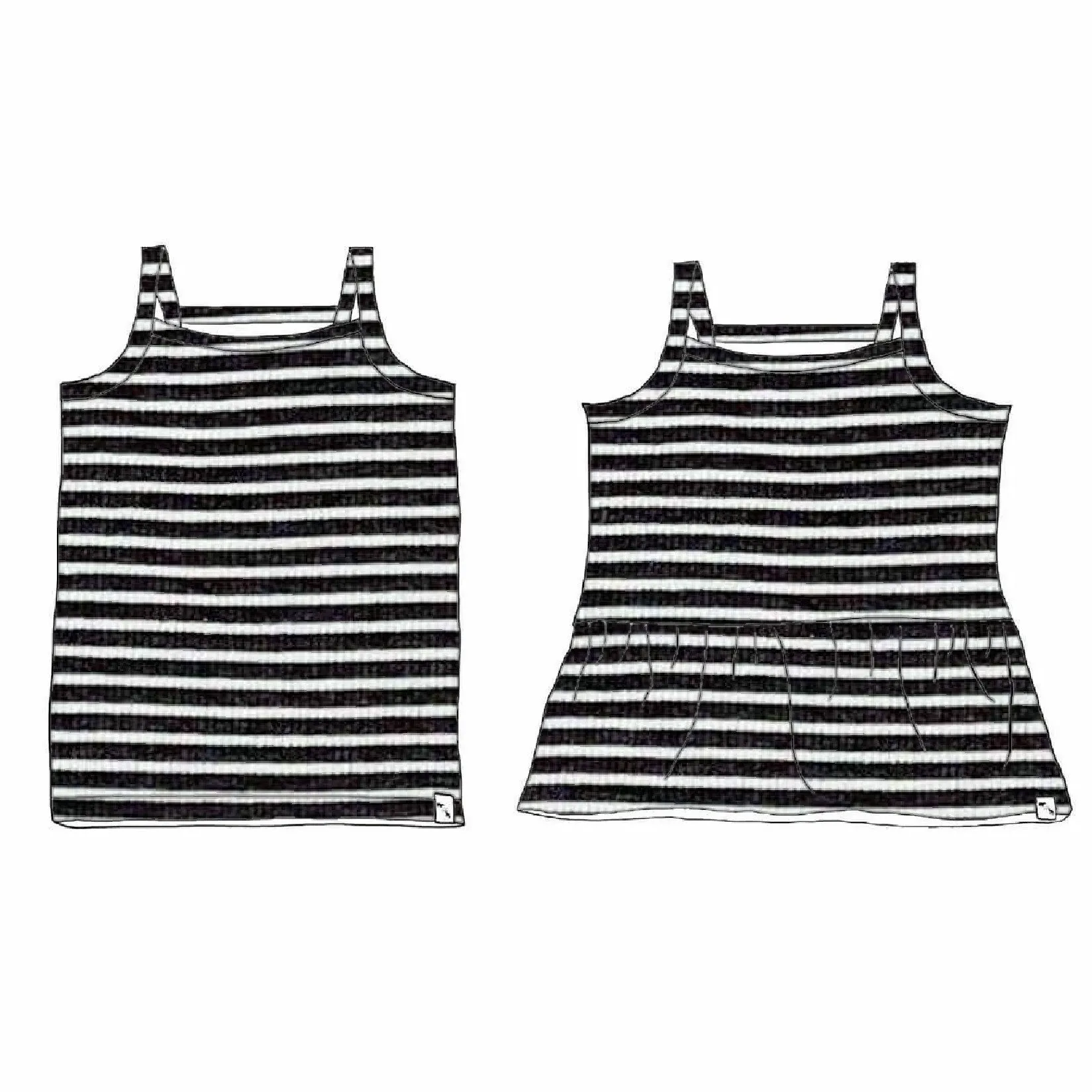 BR Basic Stripes RIB KNIT - Kinley Tank/Peplum
