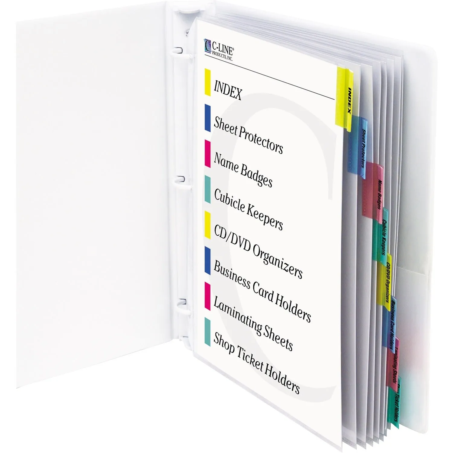 C-Line Heavyweight Poly Sheet Protectors with Index Tabs