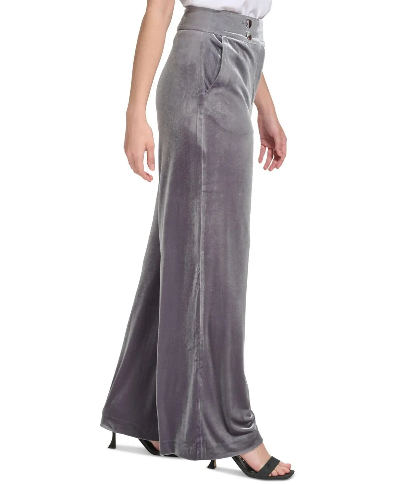 Calvin Klein Women's Velvet Wide Leg Pants 16571532f8437e