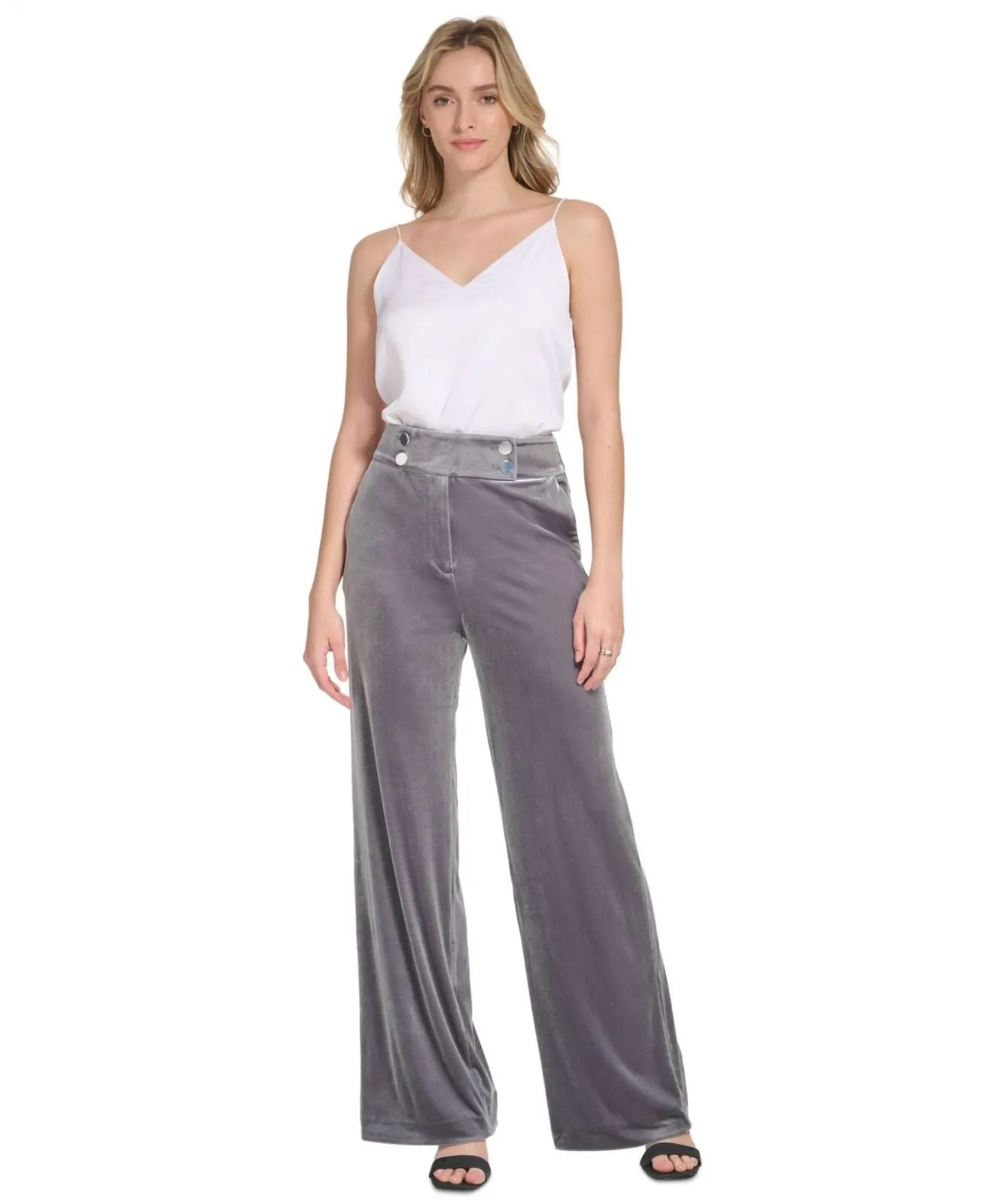 Calvin Klein Women's Velvet Wide Leg Pants 16571532f8437e