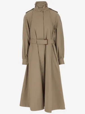 Chloè Long Trench Coat tillverkad av bomullsbardin