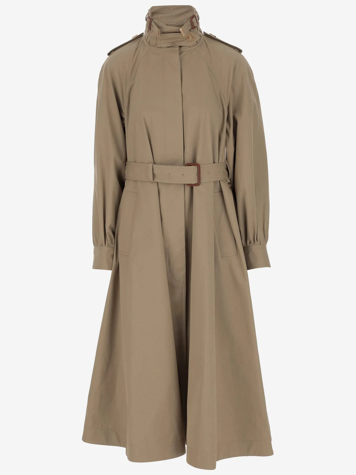 Chloè Long Trench Coat tillverkad av bomullsbardin