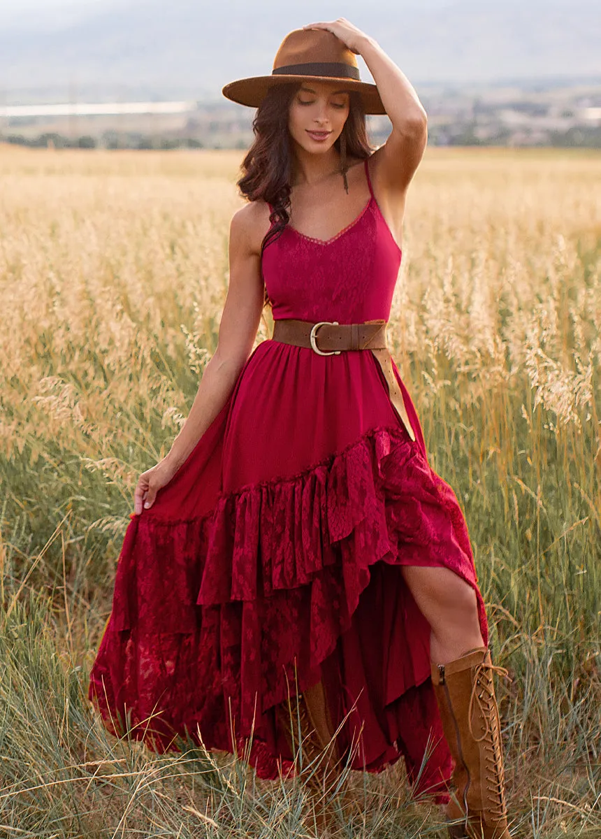 Christelle Dress in Crimson