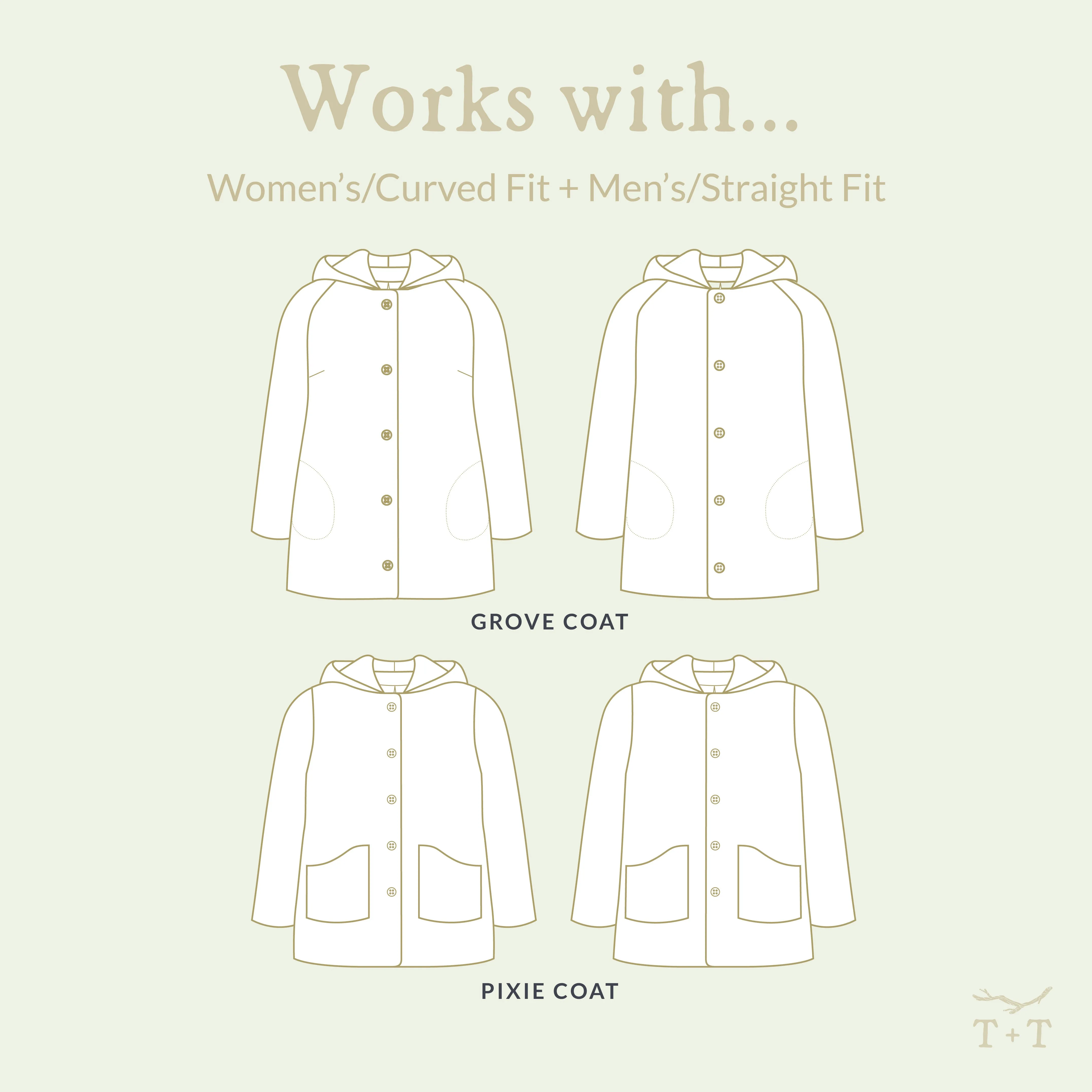 Collars Add-on Sewing Pattern - Adult ~ for Grove   Pixie Coats