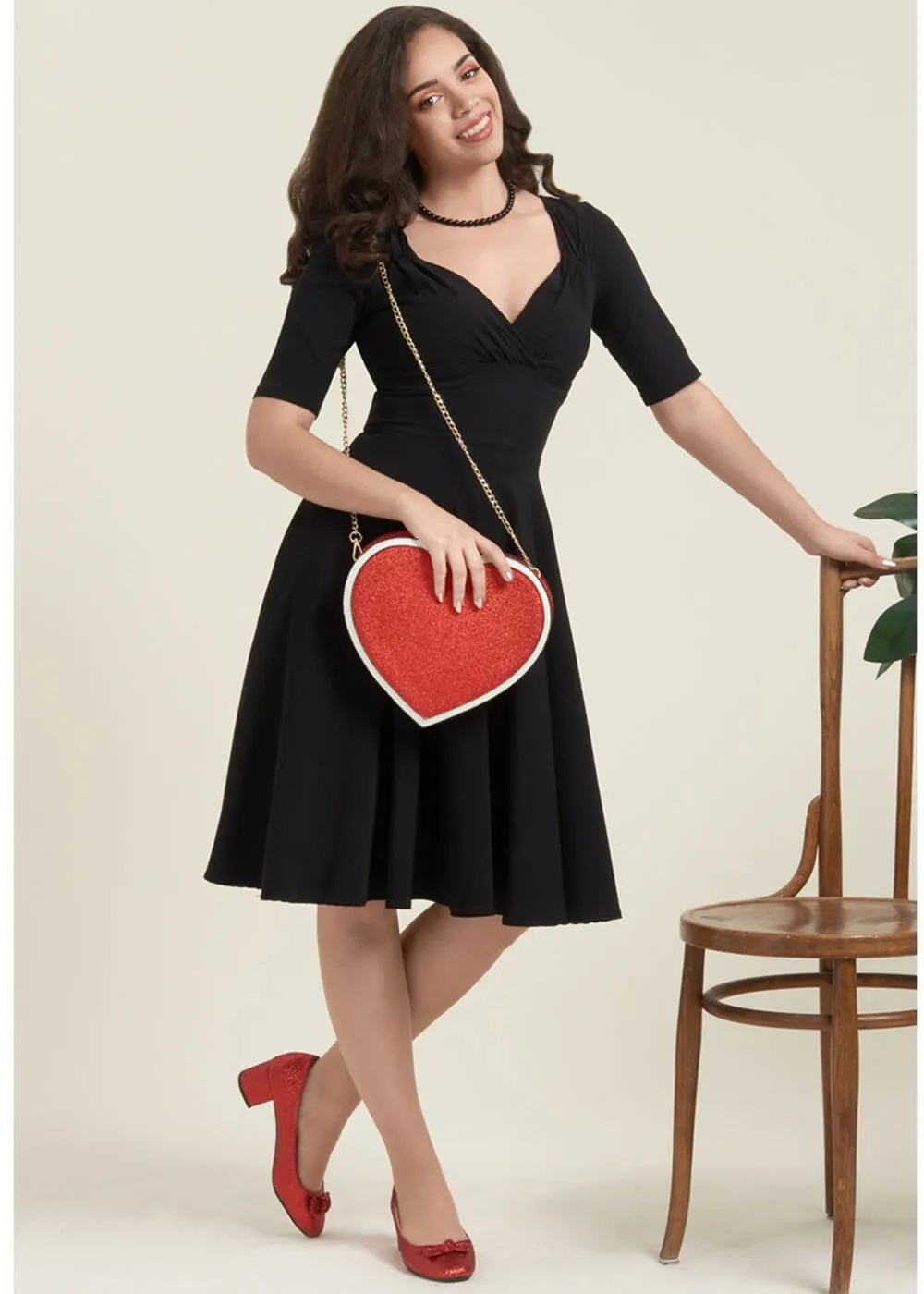 Collectif Trixie 50's Swing Dress Black