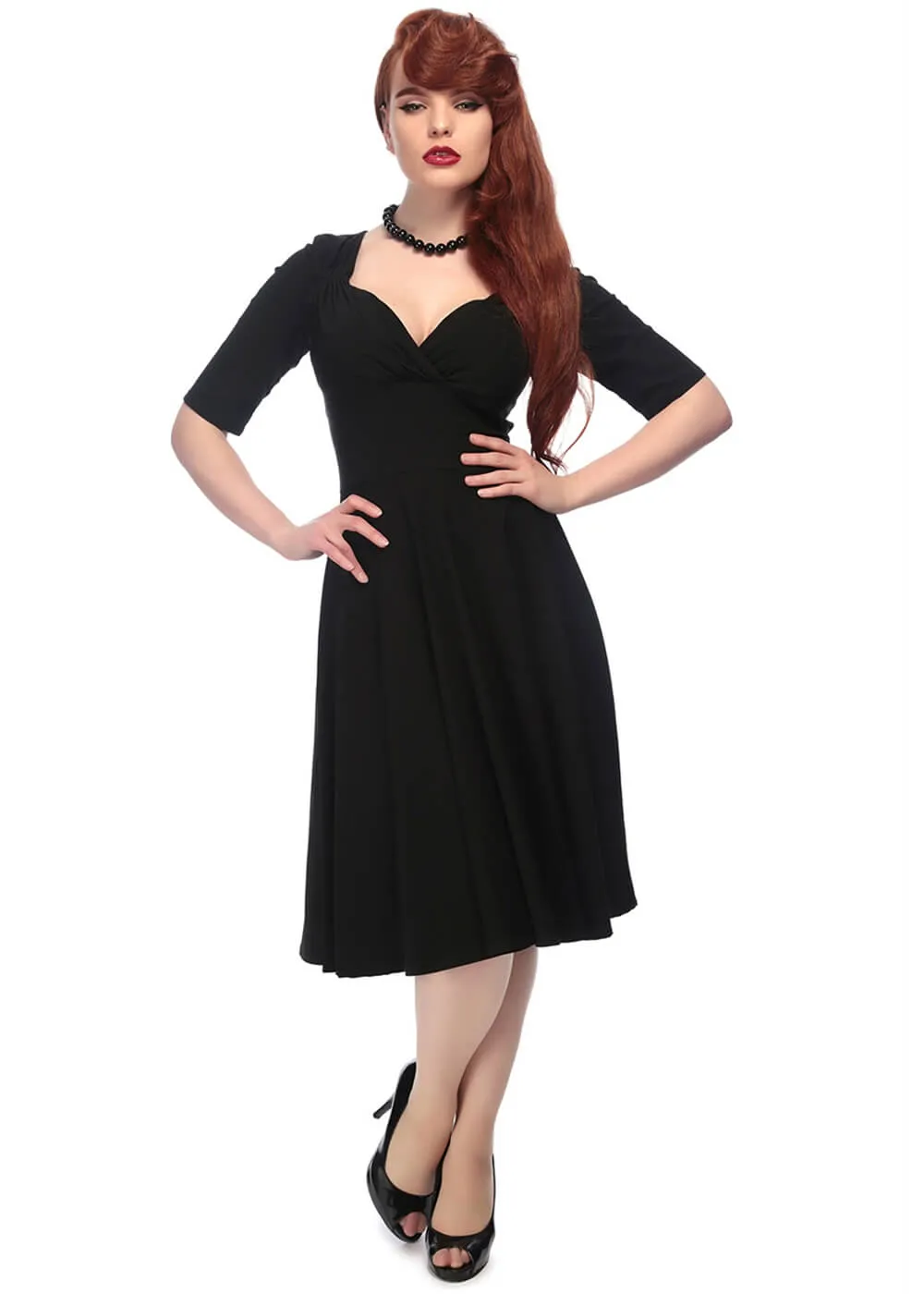 Collectif Trixie 50's Swing Dress Black