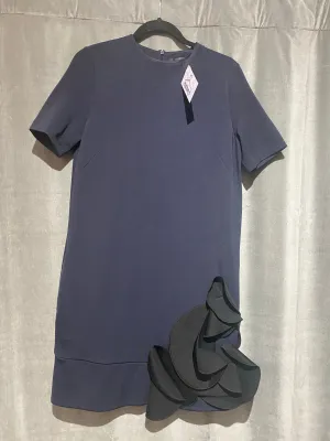 COS Navy Short Sleeve A Line Shift Dress with Black Applique