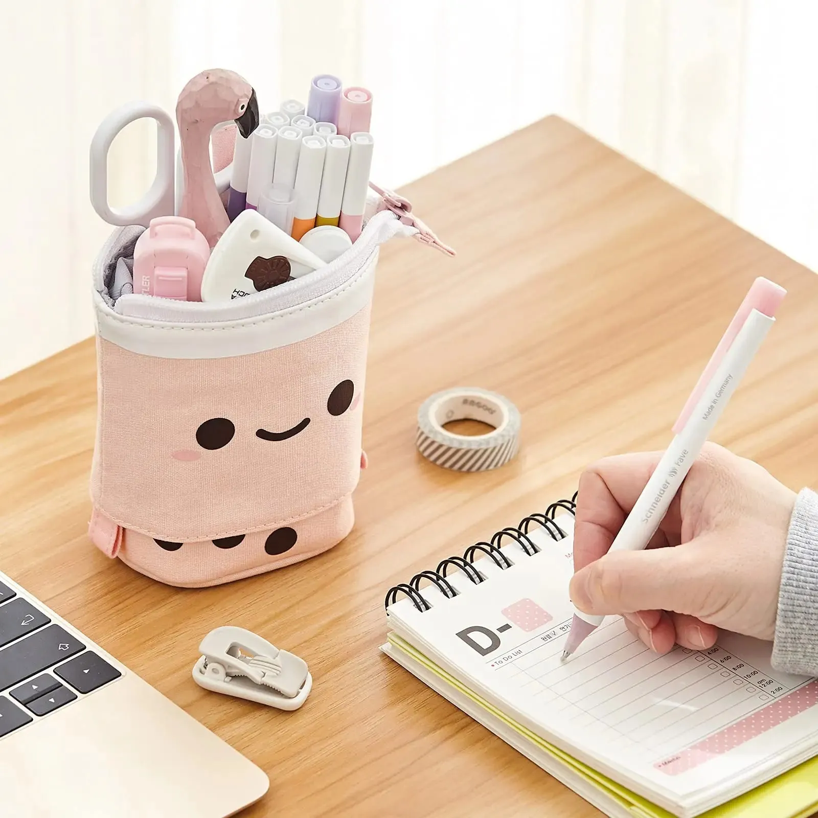Cute Standing Milk Tea Pencil Case