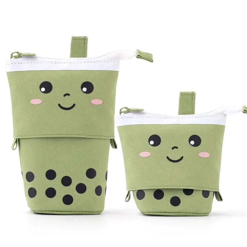 Cute Standing Milk Tea Pencil Case