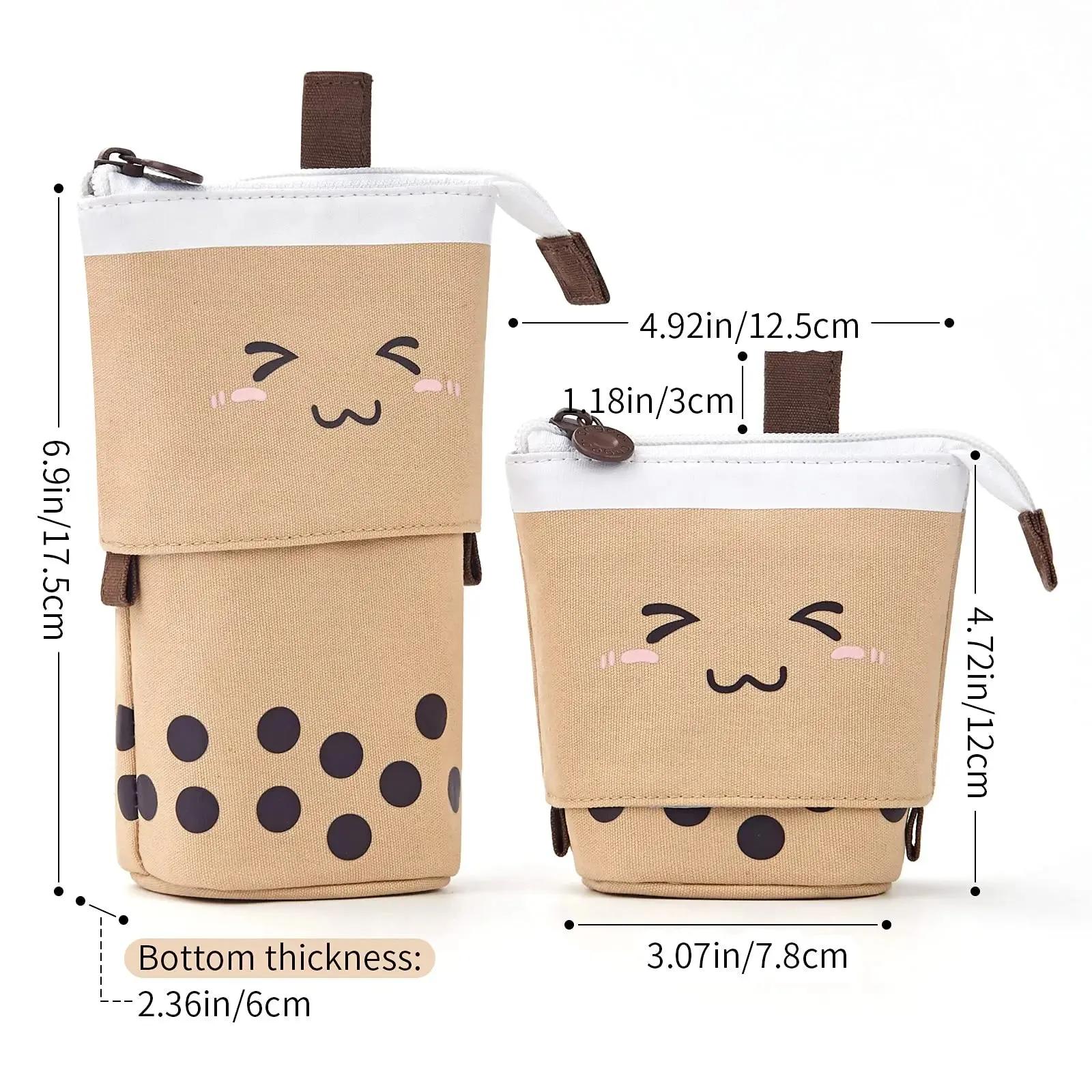 Cute Standing Milk Tea Pencil Case