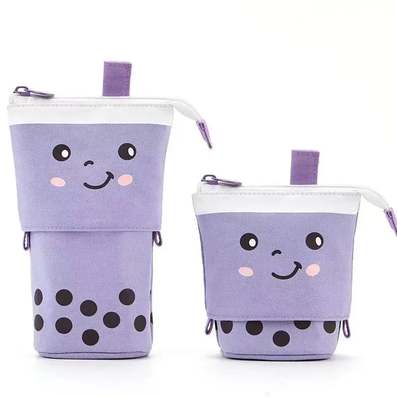 Cute Standing Milk Tea Pencil Case