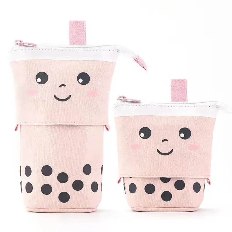 Cute Standing Milk Tea Pencil Case