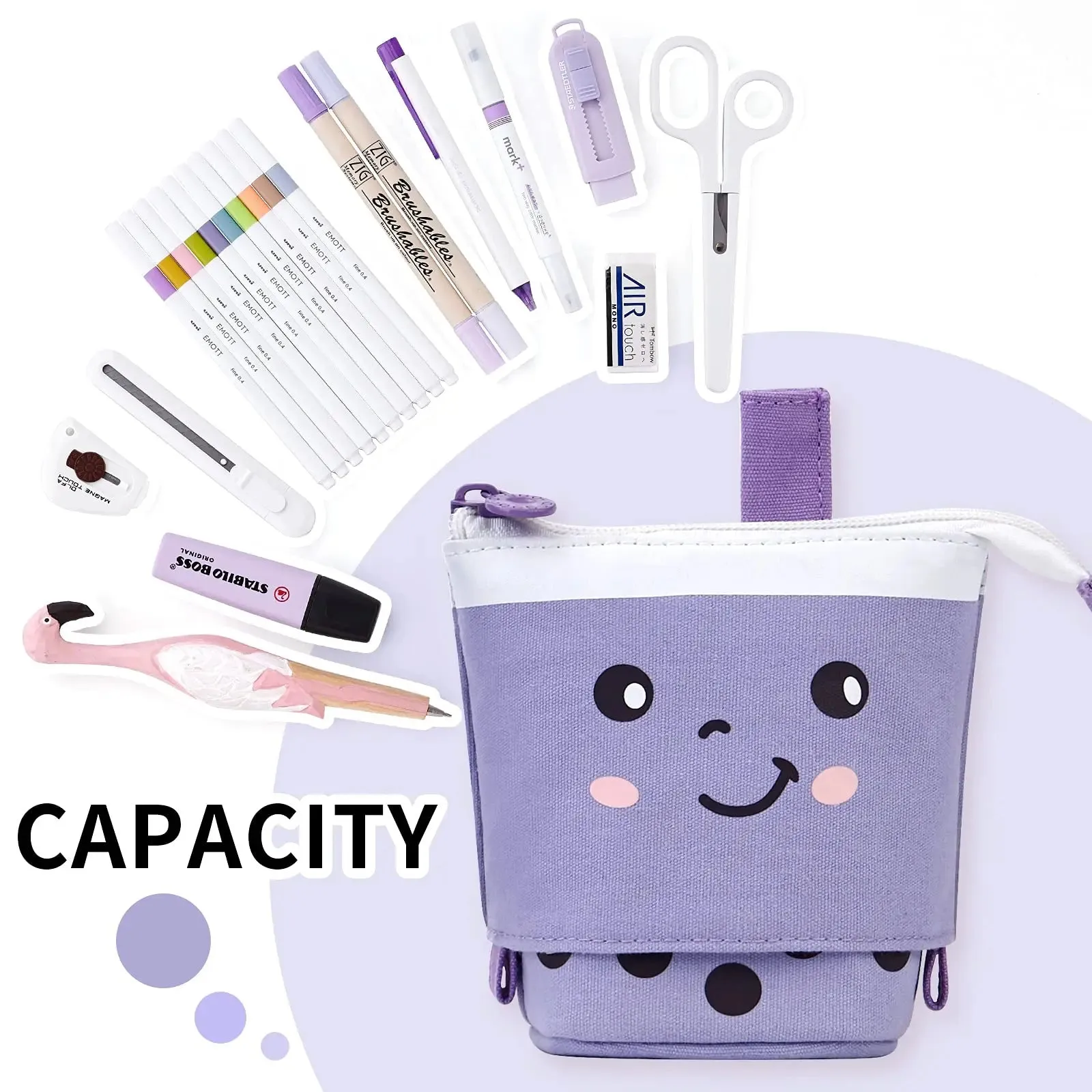 Cute Standing Milk Tea Pencil Case