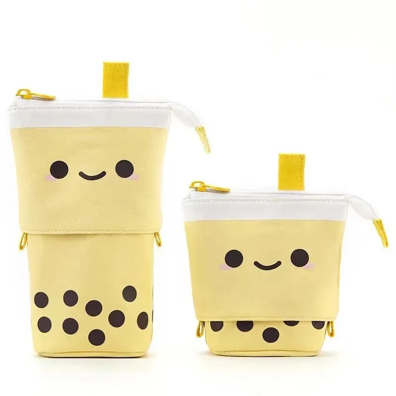 Cute Standing Milk Tea Pencil Case
