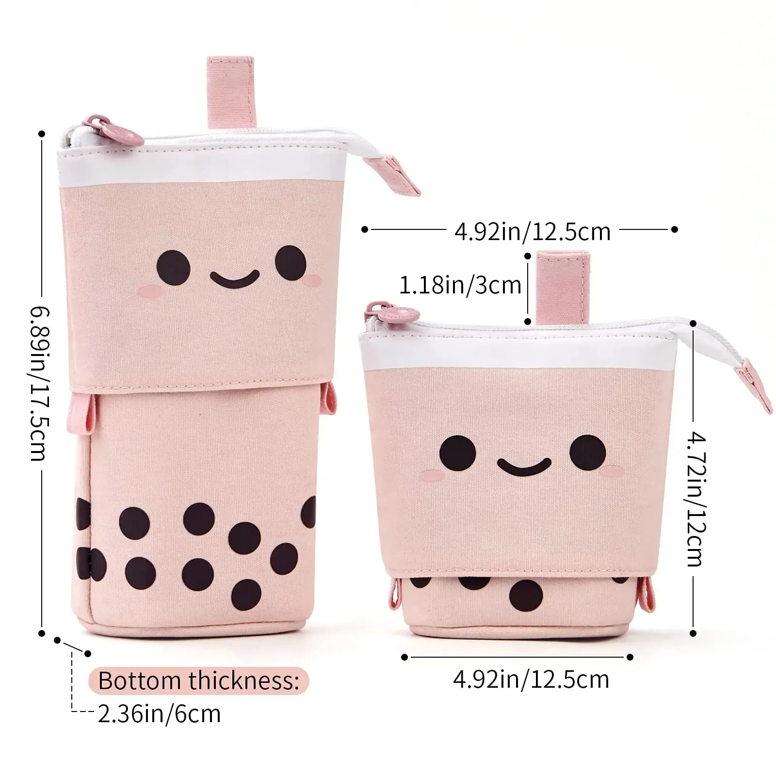 Cute Standing Milk Tea Pencil Case
