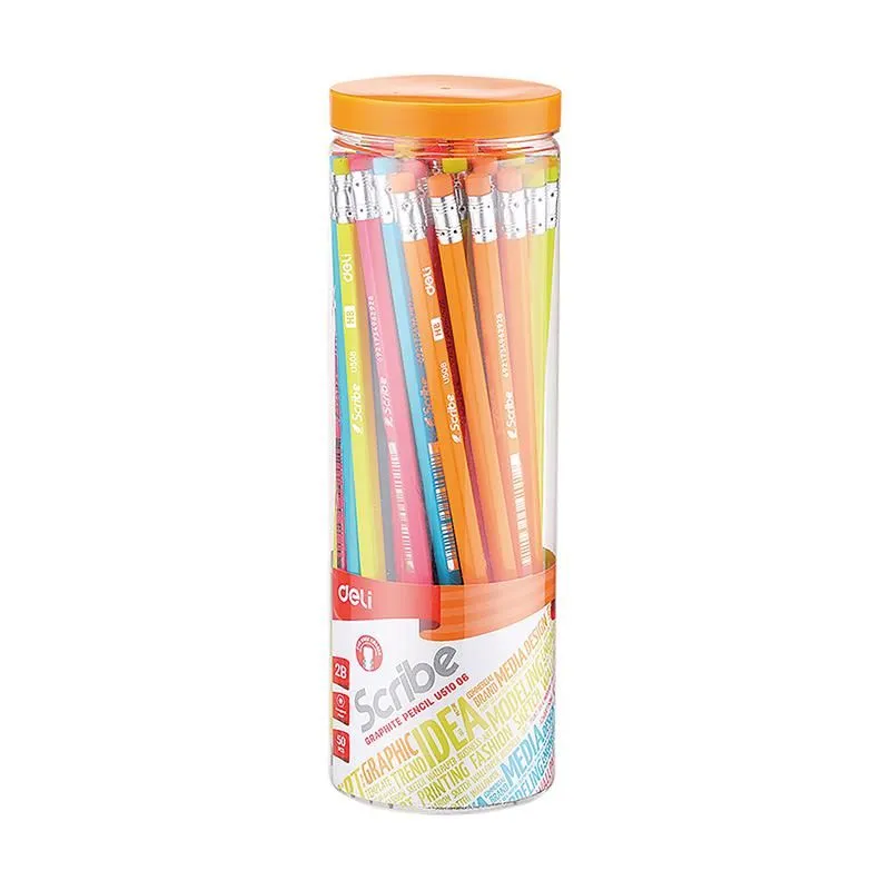 Deli Graphite 2B Pencil with Eraser EU51006