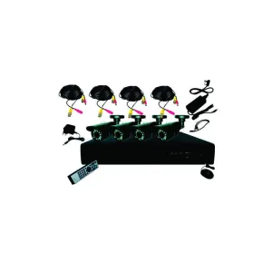 DIY 4 Channel D1 Real Time H.264 CCTV Kit TVL 900 Night Vision Cameras