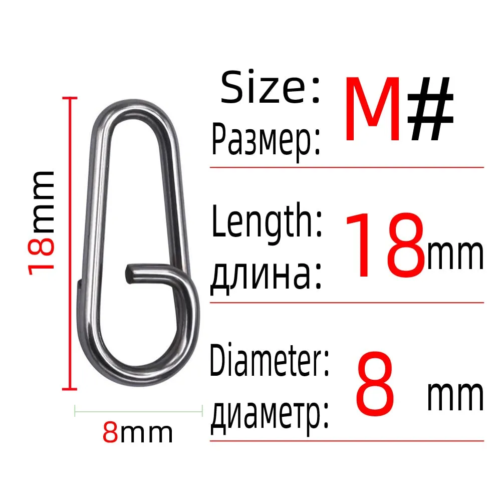 DNDYUJU 20-100pcs Fishing Pike Stainless Steel Bent Head Oval Split Rings Fishing Accessories Connector Pin Fishhook Lure Tackle