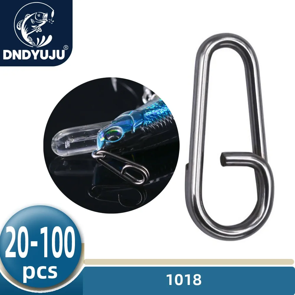 DNDYUJU 20-100pcs Fishing Pike Stainless Steel Bent Head Oval Split Rings Fishing Accessories Connector Pin Fishhook Lure Tackle