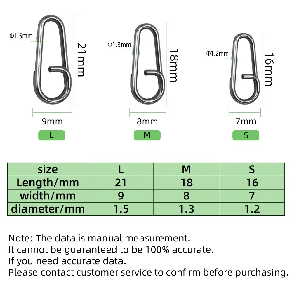 DNDYUJU 20-100pcs Fishing Pike Stainless Steel Bent Head Oval Split Rings Fishing Accessories Connector Pin Fishhook Lure Tackle