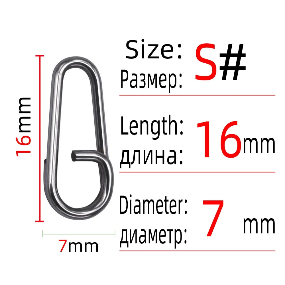 DNDYUJU 20-100pcs Fishing Pike Stainless Steel Bent Head Oval Split Rings Fishing Accessories Connector Pin Fishhook Lure Tackle
