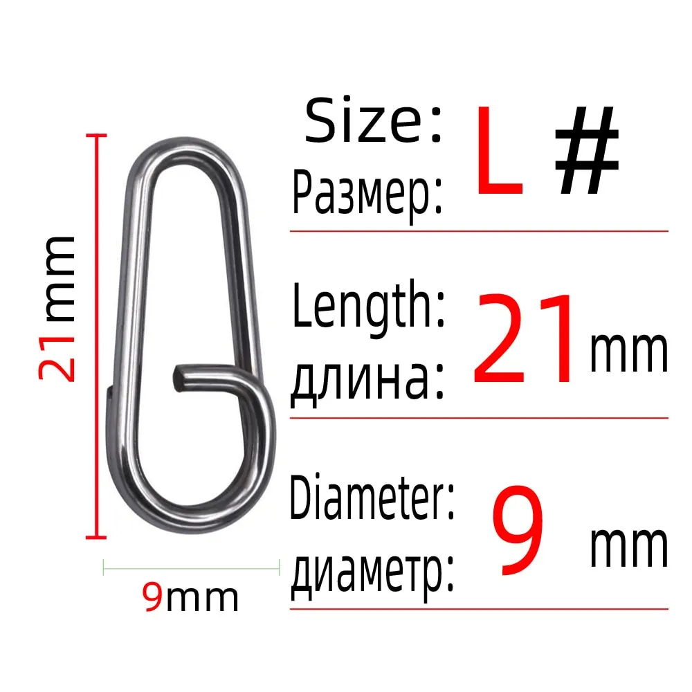 DNDYUJU 20-100pcs Fishing Pike Stainless Steel Bent Head Oval Split Rings Fishing Accessories Connector Pin Fishhook Lure Tackle