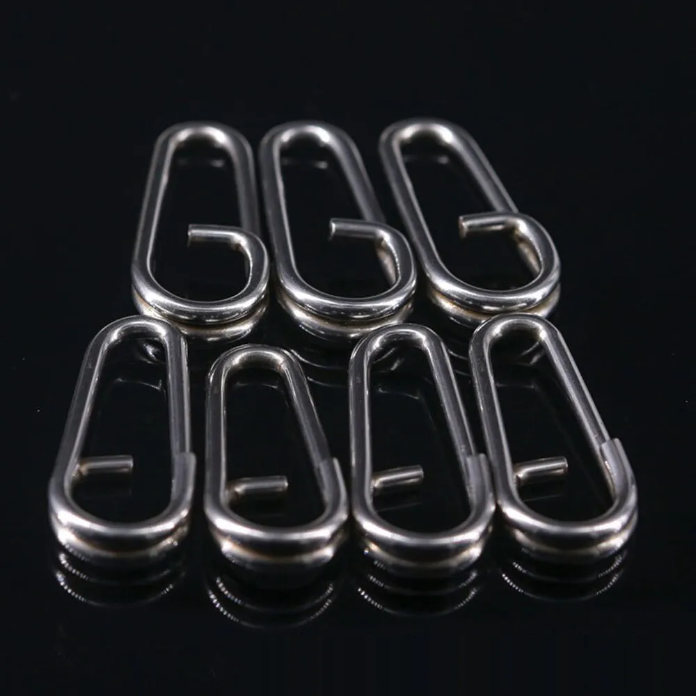 DNDYUJU 20-100pcs Fishing Pike Stainless Steel Bent Head Oval Split Rings Fishing Accessories Connector Pin Fishhook Lure Tackle
