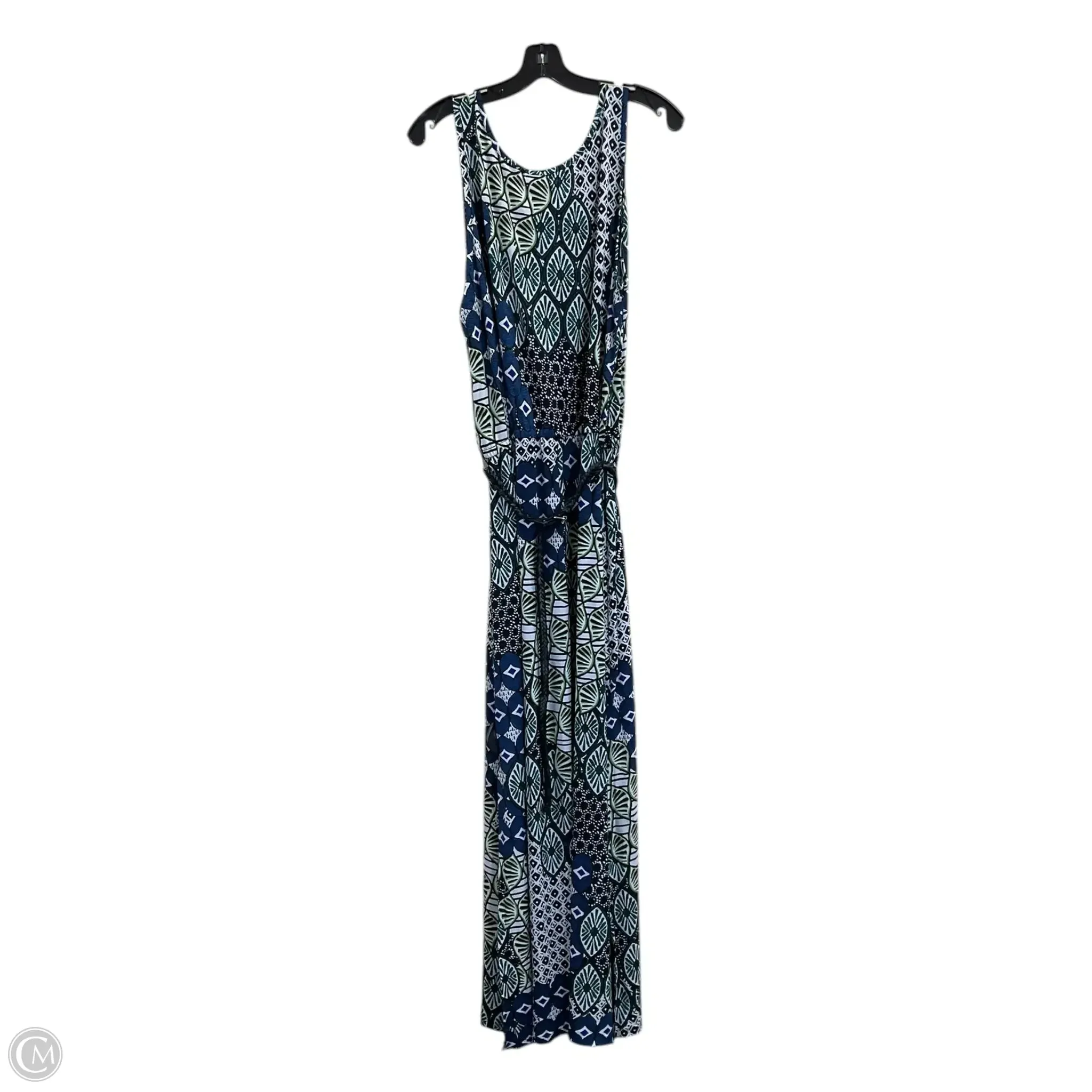 Dress Casual Maxi By Fever In Black & Blue, Size: L