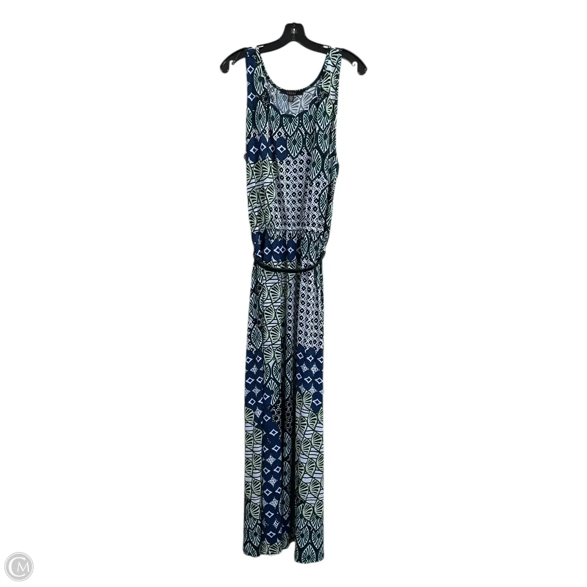 Dress Casual Maxi By Fever In Black & Blue, Size: L