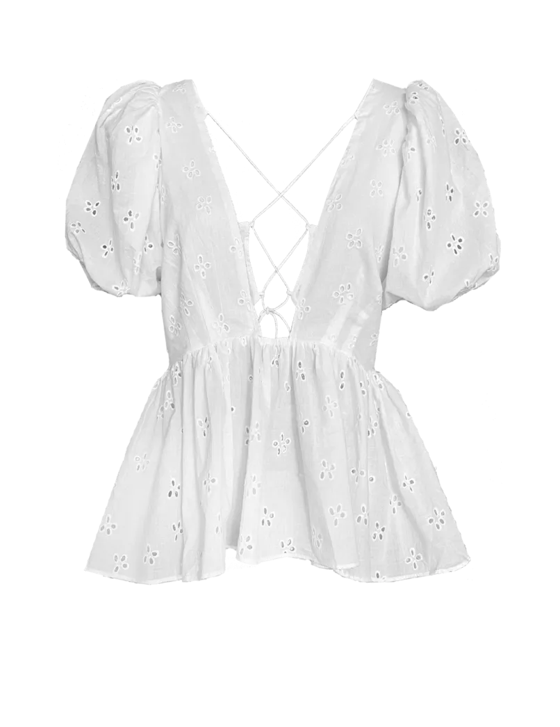 Eir Top | Milk Eyelet
