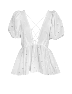 Eir Top | Milk Eyelet