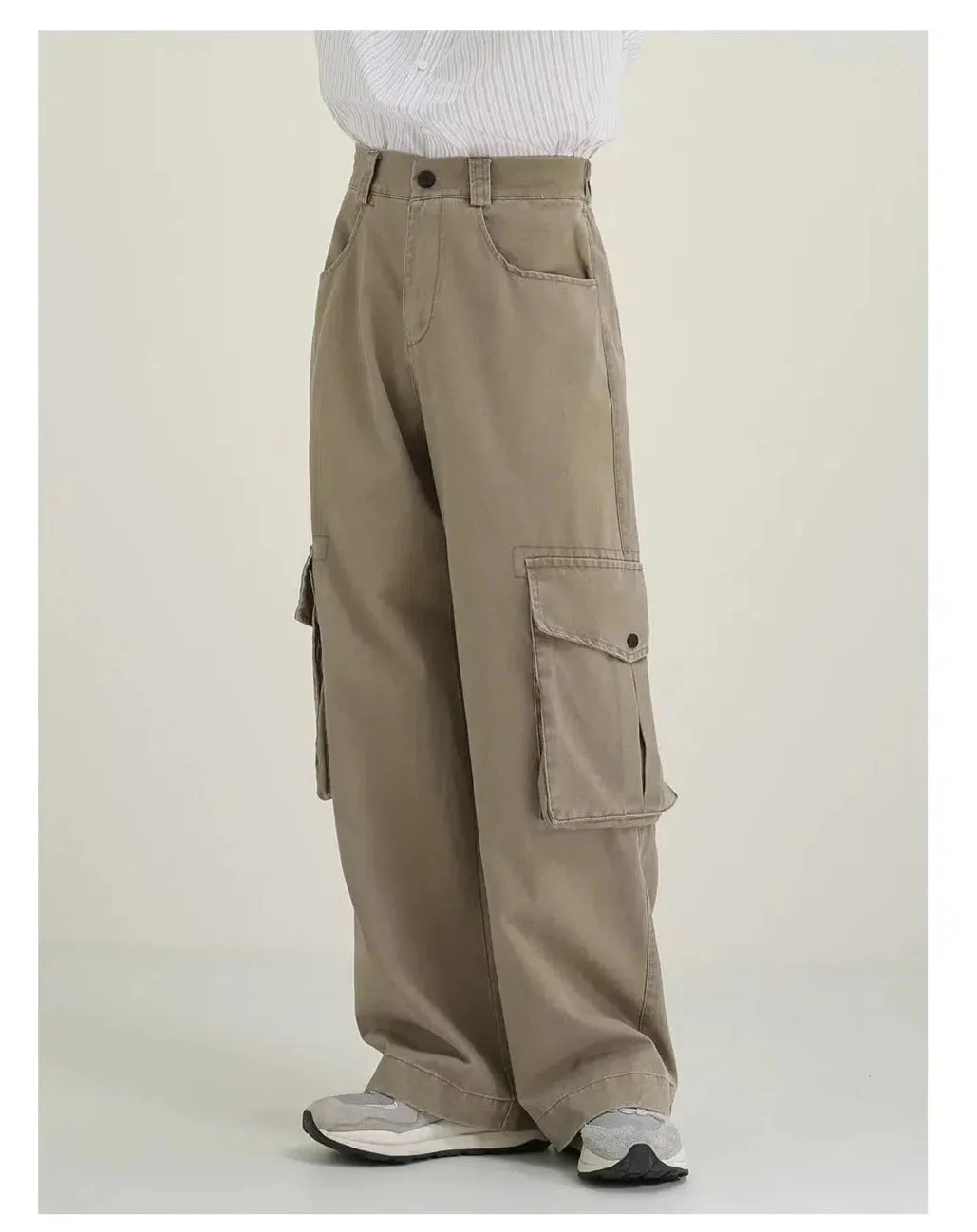 Elastic Waist Wide Leg Cargo Pants