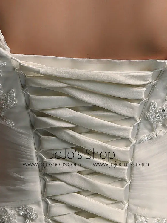 Elegant A-line Wedding Dress with Cap Sleeves | LW2003