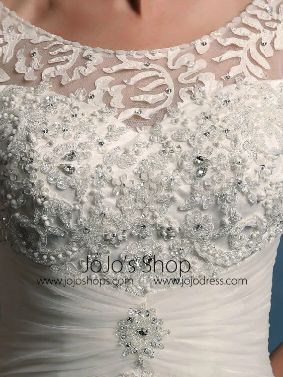 Elegant A-line Wedding Dress with Cap Sleeves | LW2003