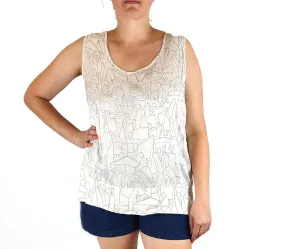 Elk white geometric print top size XL