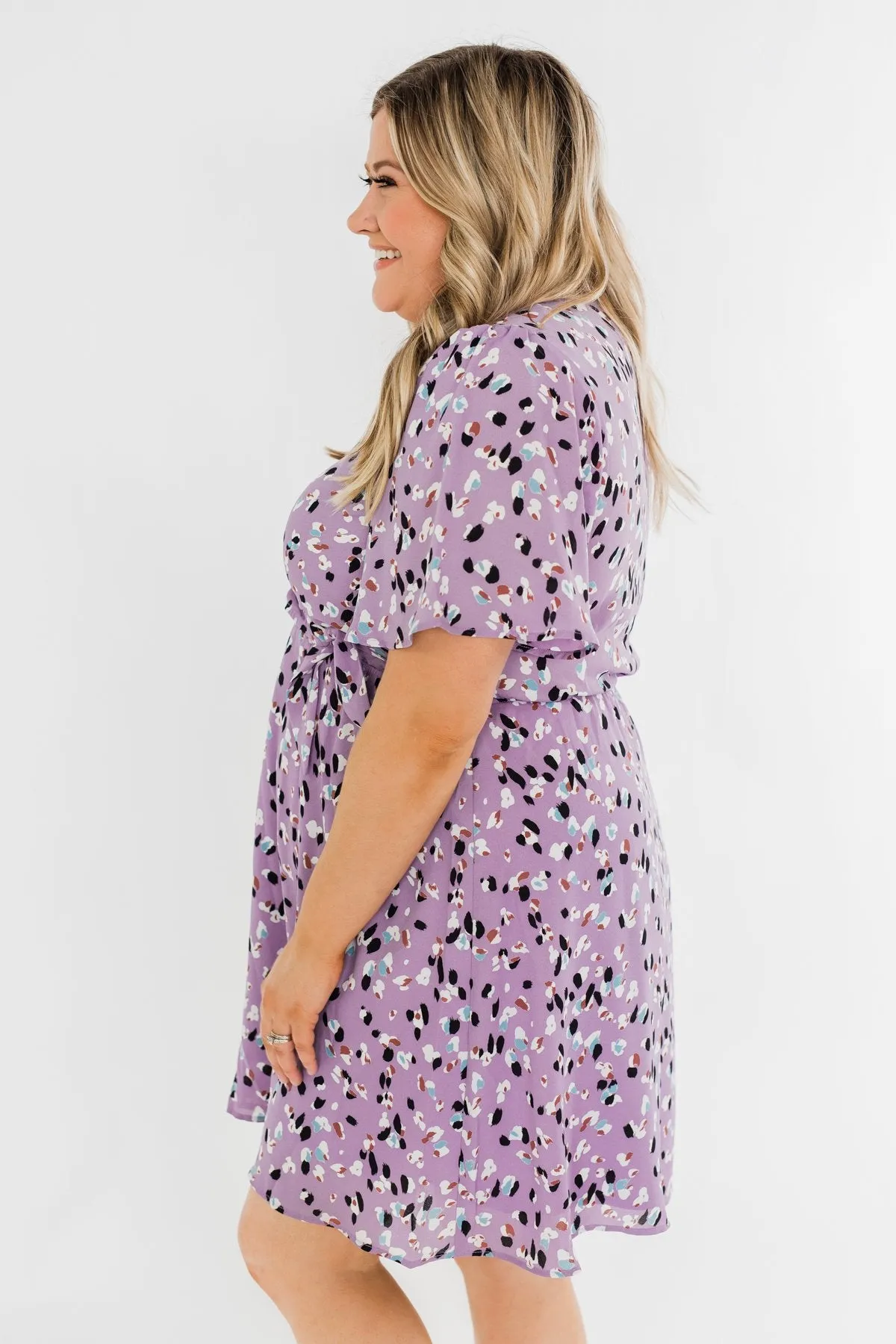 Embrace The Beauty Wrap Tie Dress- Purple
