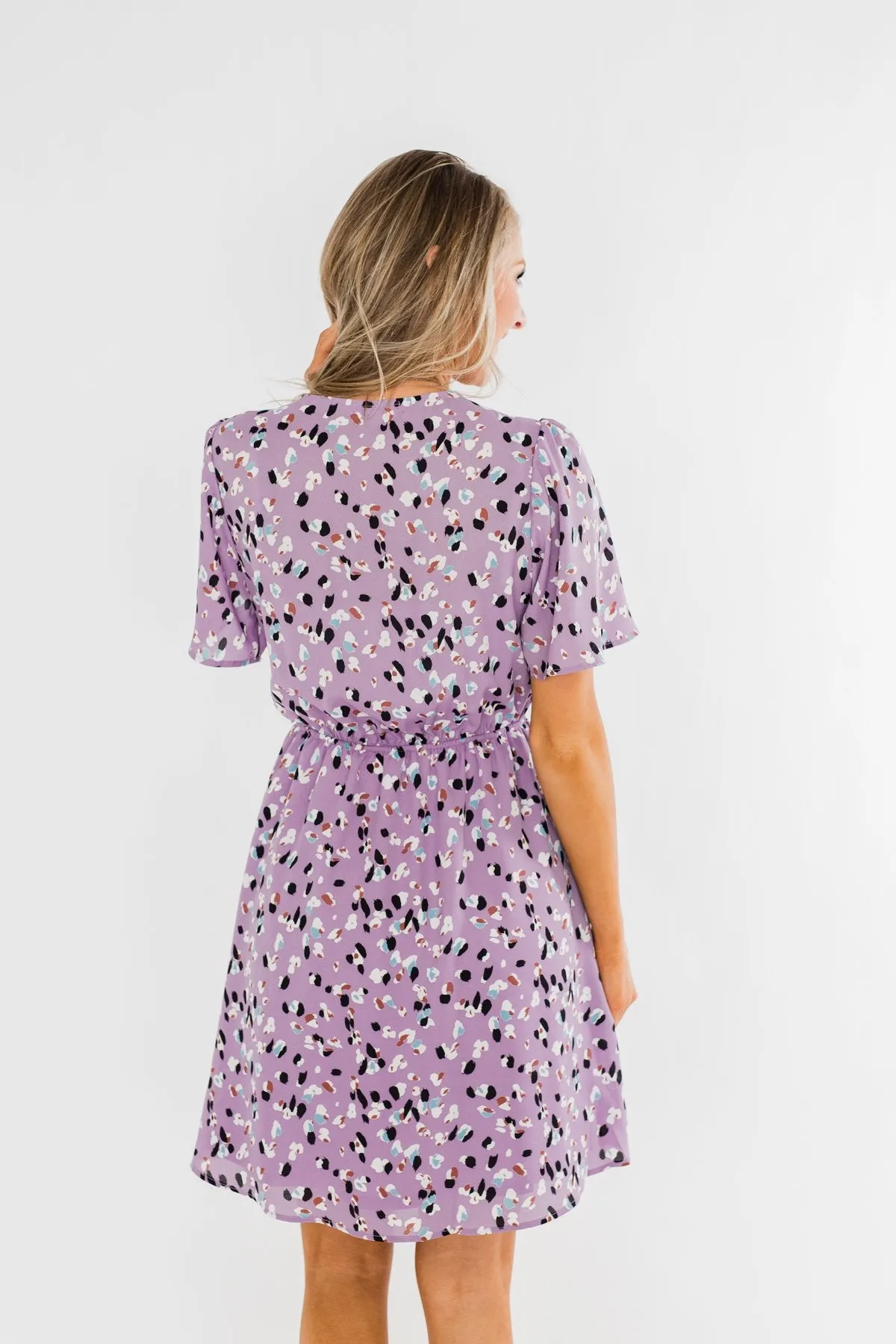 Embrace The Beauty Wrap Tie Dress- Purple