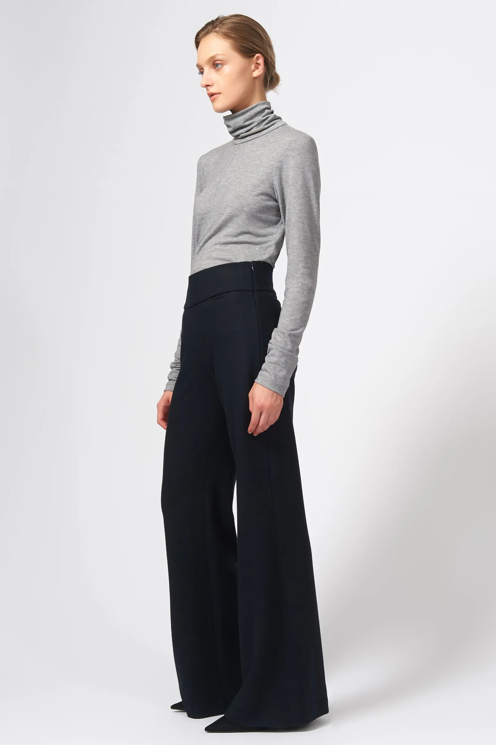 Felted Jersey Wide Leg - Midnight