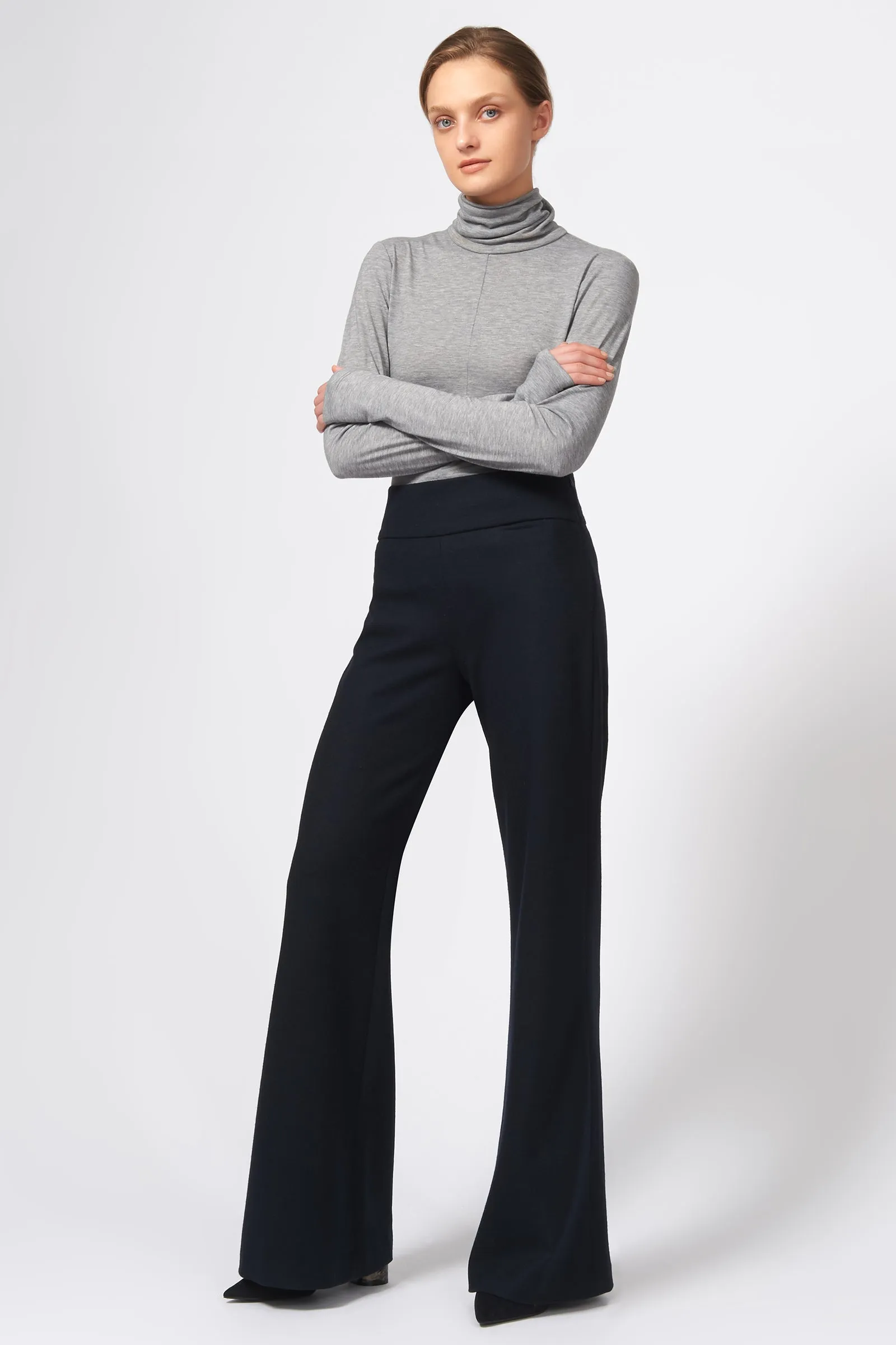 Felted Jersey Wide Leg - Midnight