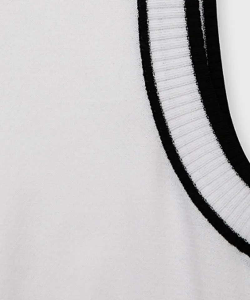 FORDI Color Block Sleeveless Knit - White
