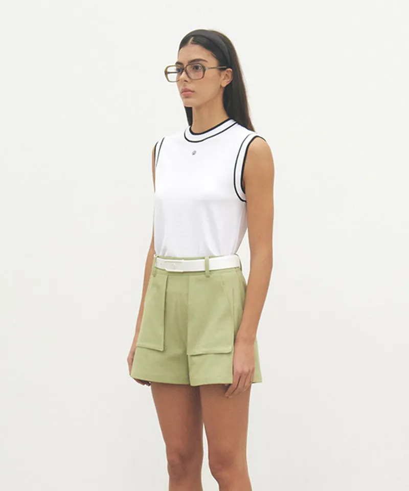 FORDI Color Block Sleeveless Knit - White