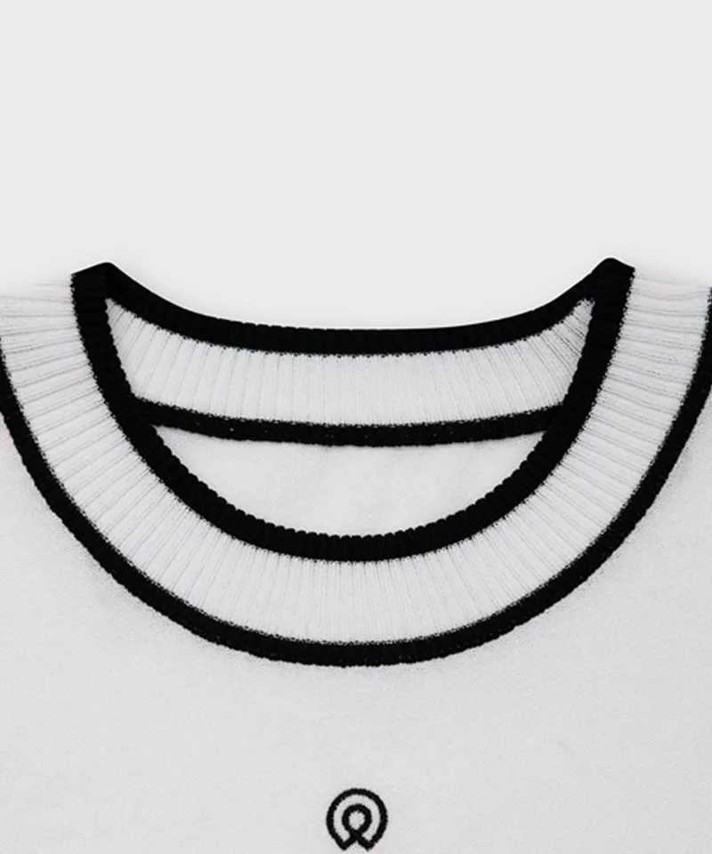 FORDI Color Block Sleeveless Knit - White