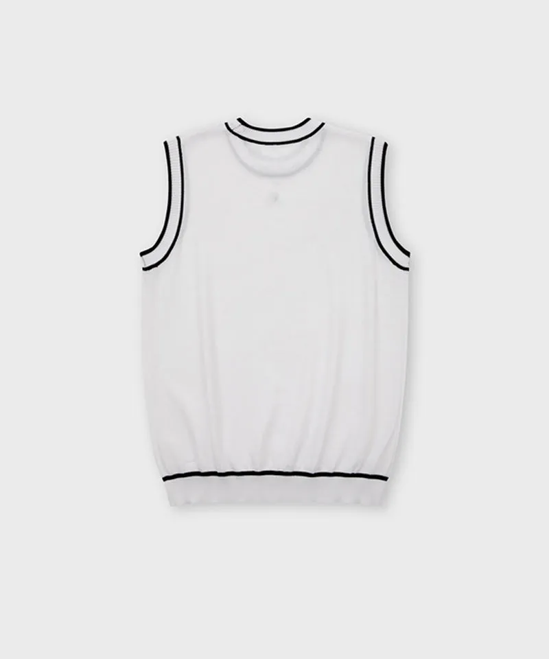 FORDI Color Block Sleeveless Knit - White