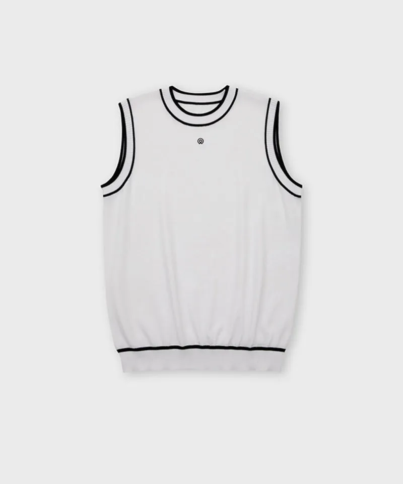 FORDI Color Block Sleeveless Knit - White