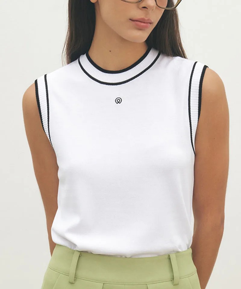 FORDI Color Block Sleeveless Knit - White