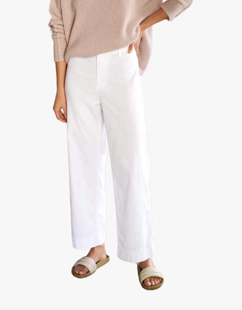 Frank & Eileen Wexford Wide-Leg Linen Pants in White (Italian Performance Linen)