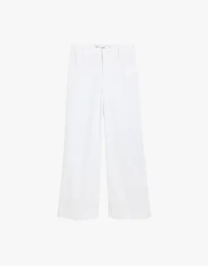 Frank & Eileen Wexford Wide-Leg Linen Pants in White (Italian Performance Linen)
