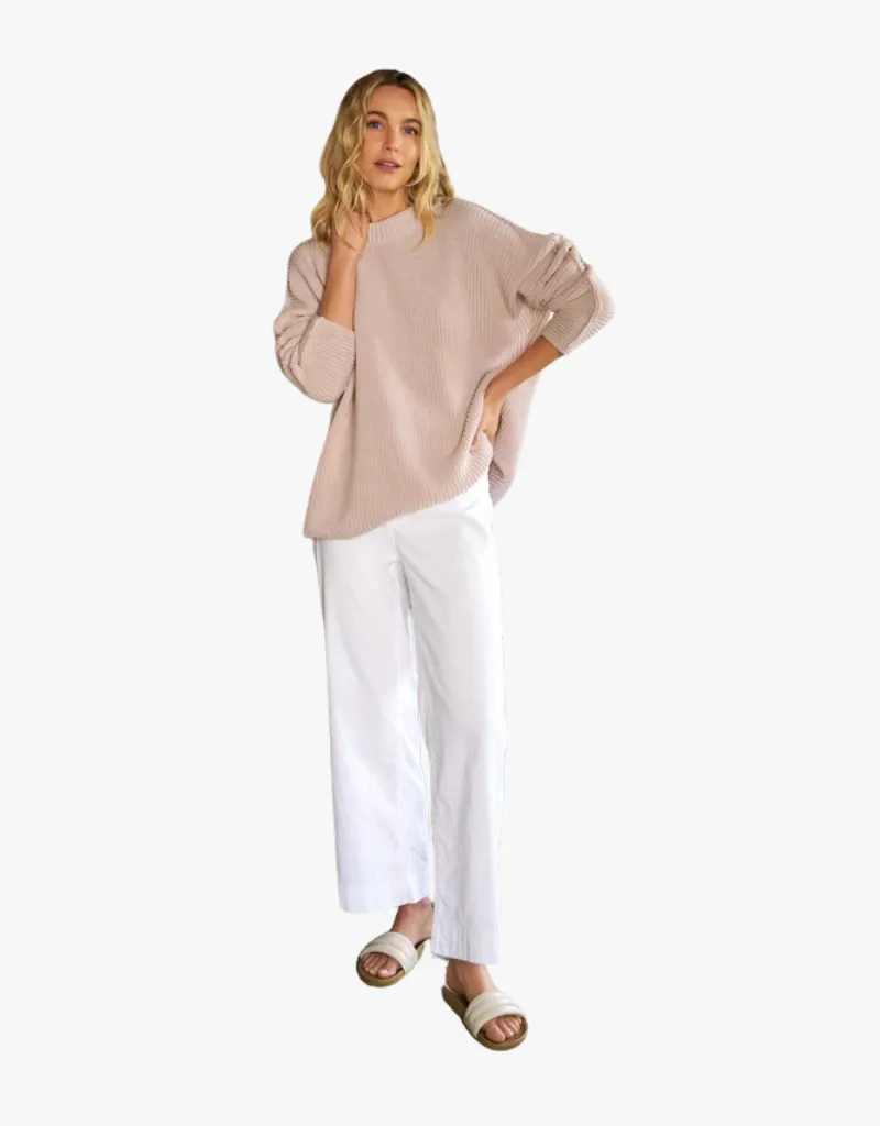 Frank & Eileen Wexford Wide-Leg Linen Pants in White (Italian Performance Linen)