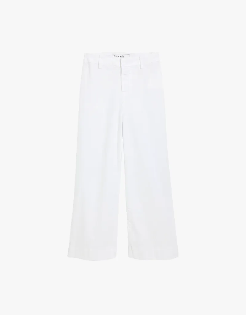 Frank & Eileen Wexford Wide-Leg Linen Pants in White (Italian Performance Linen)