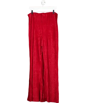 Free People Red Slim Pull-on Velvet Flare Pants UK XL